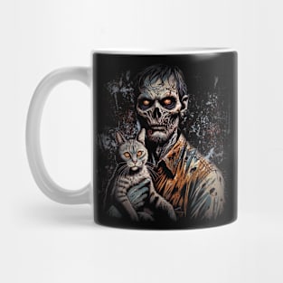 Cataclysm - Apocalyptic Companion - Zombie and Cat Artwork Mug